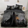 Skull Chevalier Horror Skeleton 3D NEW Duvet Cover Pillowcase Bedding Set Adult Boy Girl Bedroom Decoration Single Double Large