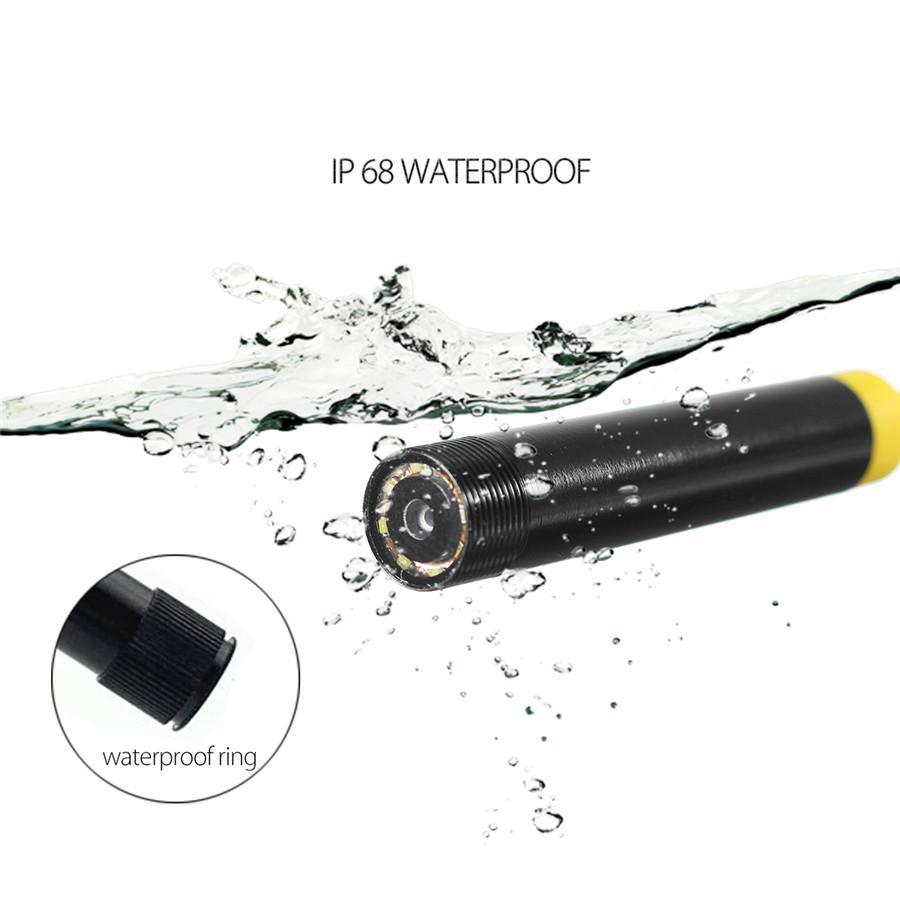 5M Hard Cable  8LED WiFi Endoscope Borescope Inspection HD 1200P Camera IP68 For