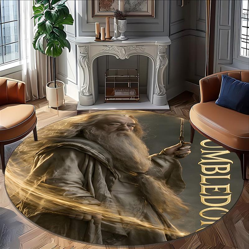 1pc Hogwarts4 Carpet, Round Rug, Comfortable, Suitable for Entryways, Living Rooms, Office, And Bedrooms, Christmas Decoration