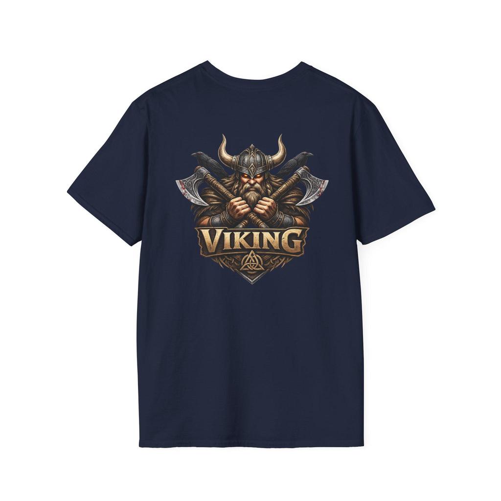 Viking Warrior Men T Shirts Norse Axe Shield Helmet Graphic Tees Unisex Cotton Tops