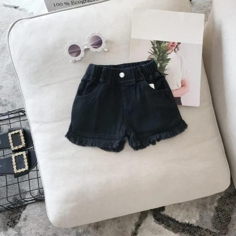Girls Denim Shorts Summer 3-13Y Kids Short Jeans Solid Color Fashion Comfotable Clothing with Korean Style Pants