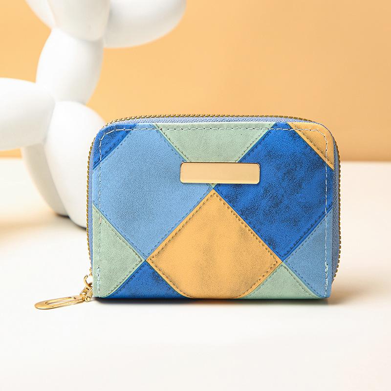 

Комбинированная вышитая сумка для мелочи, новая отделка пайетками, свежая и милая сумка-клатч, кошелек, цельная. синий