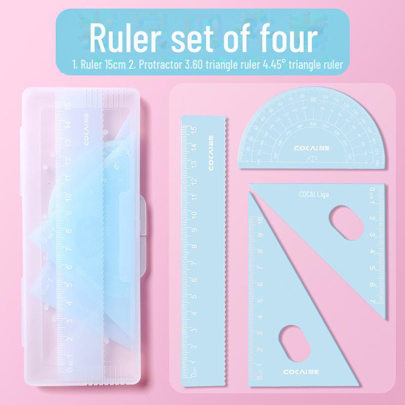 

«Милый набор из четырех линеек для учеников средней школы — канцелярские принадлежности в коробке, возможность нанесения индивидуального логотипа» Ruler