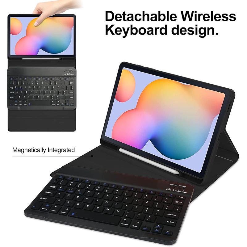 Samsung Tab S11 Protective Leather Case with Magnetic Bluetooth Keyboard, Mouse, and Korean/Spanish Support