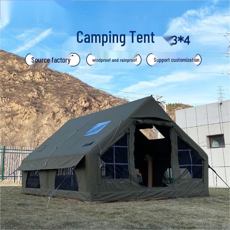 Fengqiying 3-4 Person Automatic Inflatable Cotton Canvas Tent