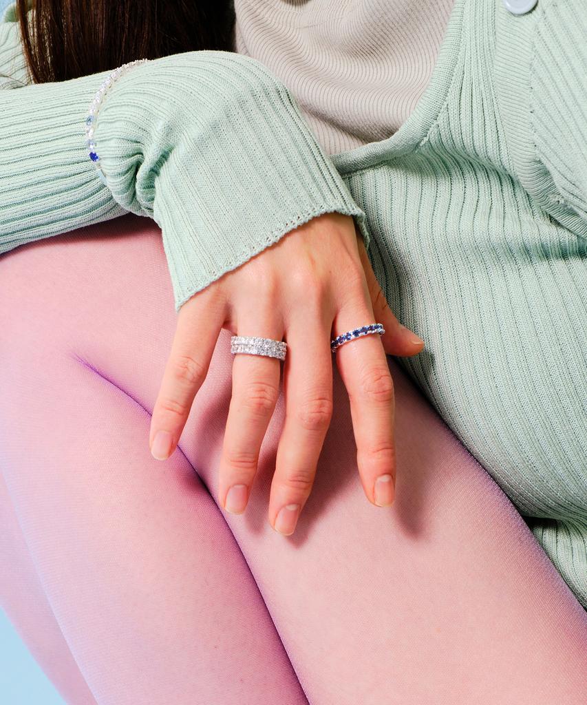 Smgt 3Mm Eternity Tennis Ring [Blue]