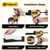MELLWIN 10 Oz/300 Ml Glass Glue Caulking Gun Cordless Doors & Windows Electric Sewing Gland Tool For Makita 18V Battery Pin