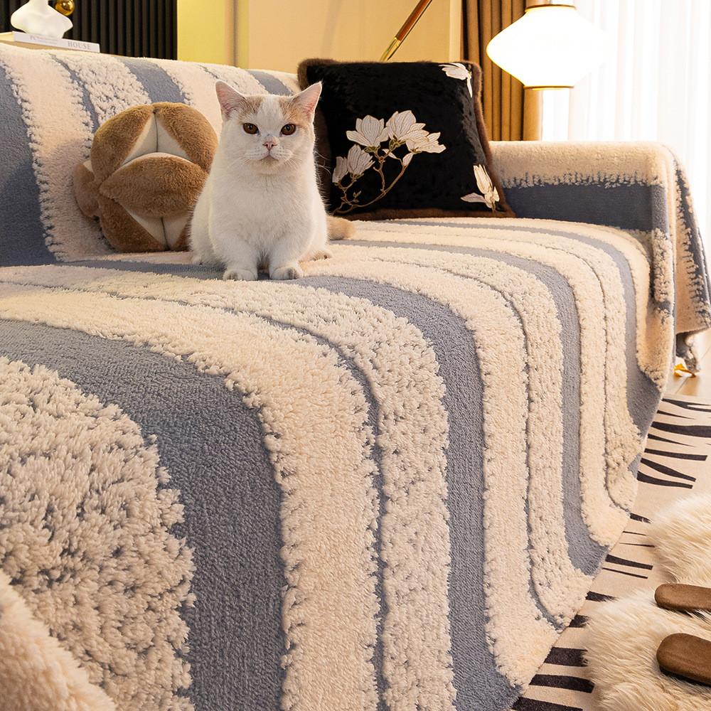 Soft Smooth Thicken Quilted Sofa Towel Simple Anti-slip Furniture Cover Anti-cat Scratch Furniture Protector Home Decoration
