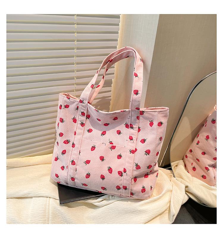 

Клубника Вельветовая Сумка Сладкая Женская Сумка Модная Универсальная Сумка Через Плечо Красивые Простые Женские Сумки-Тоут для Поездок на Работу розовый