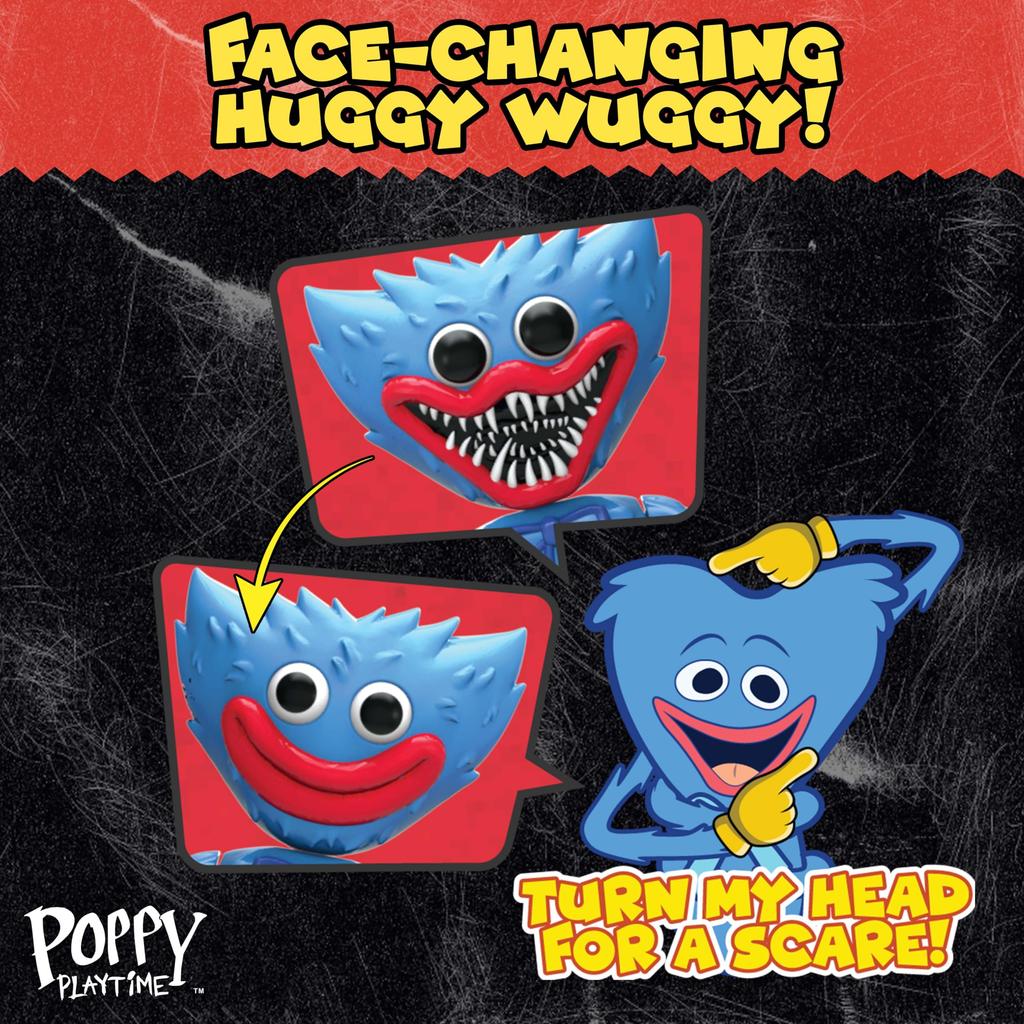 Poppy Playtime Huggy Wuggy Deluxe Action Figure with Changeable Facial Series 1 Expressions, 12-Inch Tall, [Officially Licensed]