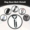 Nylon Two-in-one Dog Car Seat Belt Adjustable Dog Harness Collar Pet Accessories Dog Lead Leash Backseat Safety Belt Solid Color