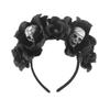 Simulated Flower Button Halloween Headband Holiday Party Foam Skull Horror Headdress