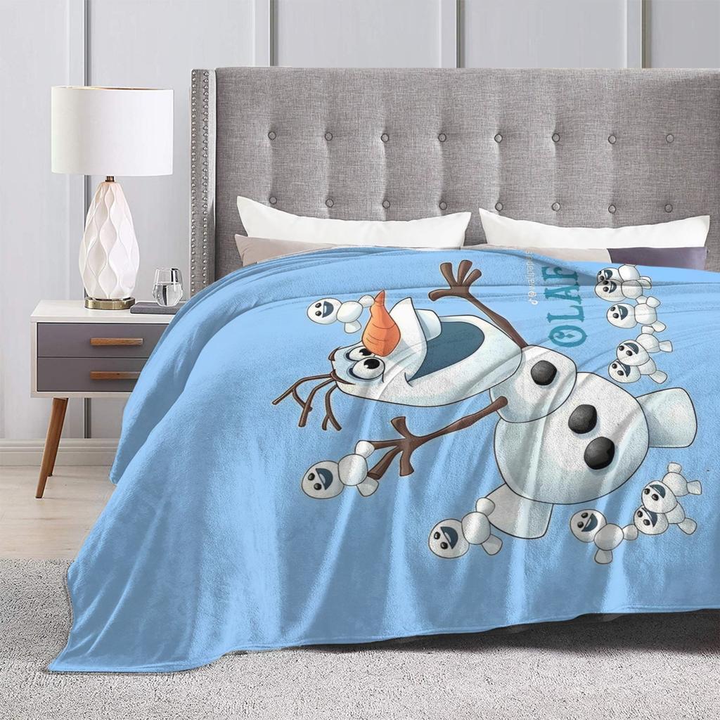 Frozen Olaf Cartoon  Blanket  Super Soft Novelty Plush Throw Blanket For Bedroom Airplane Travel Flannel Bedspread Bed Cover