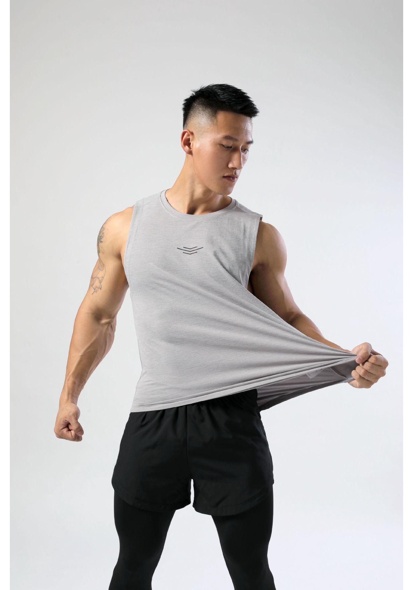 Men s Quick-Dry Basketball & Running Vest - Breathable Round Neck Design for Marathon Fitness XL серый