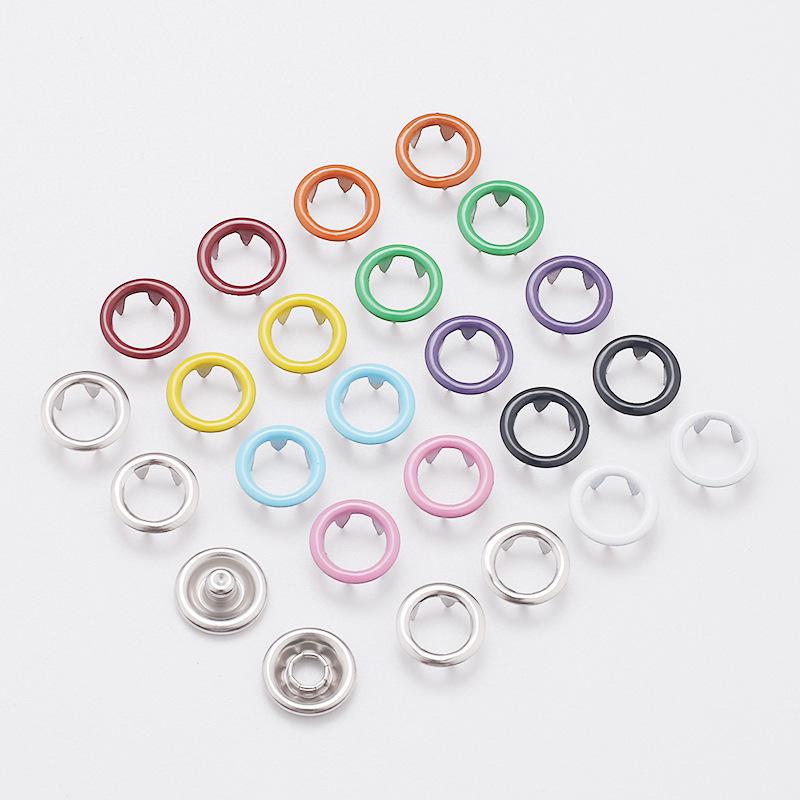 Five-Prong Solid Color Metal Snap Buttons for Baby & Children's Clothing
