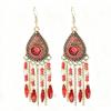 Bohemian Crystal Tassel Earrings - Ethnic Style, Slim Face, Exaggerated Design for Travel
