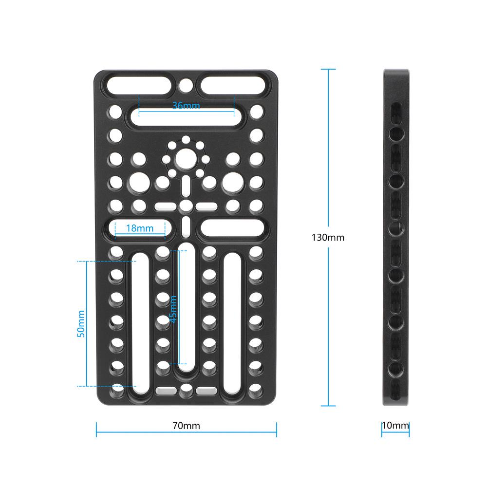 HDRIG Multi-Purpose Perforated Cheese Plate with 1/4" & 3/8" Threaded Holes for Mounting Extensions 3973
