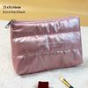 New Shiny Fluffy Makeup Bag Large Capacity Zipper Pouch Toiletries Skincare Storage Bag Quilted Puffer Cosmetic Bag Women