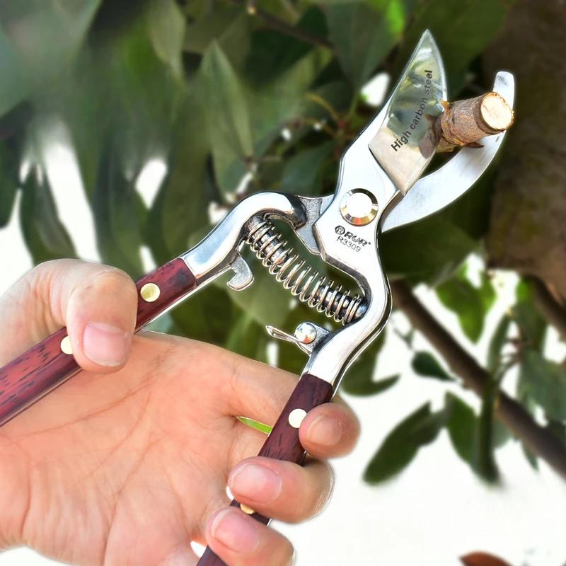 8 Inch Wood Handle Pruner Pruning Shears Garden Tree Branch Cutting Scissors Fruit Pruning Shears