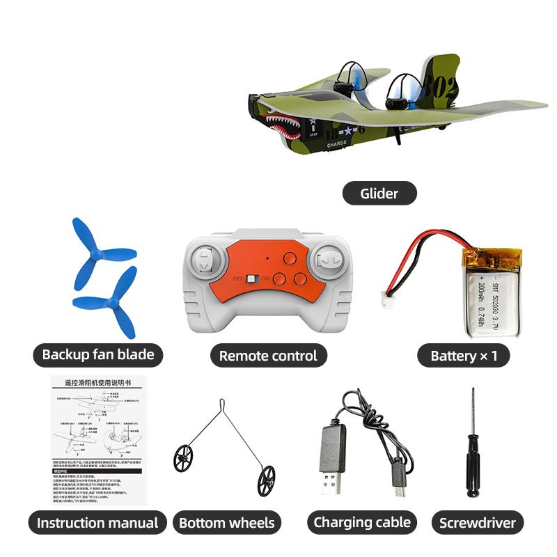 

2.4G Rc 2Ch Airplane Glider With Lights Remote Control Aircraft Mpp Foam Shock-Resistant Fixed-Wing Kids Outdoor Toy Sets Boy Gifts
