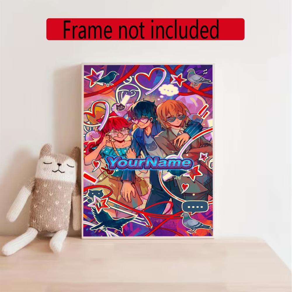 Incredibox Customize Your Name Diamond Painting Round Diamond Diy Frameless Holiday Artwork Suitable For Home Office Wall Decoration
