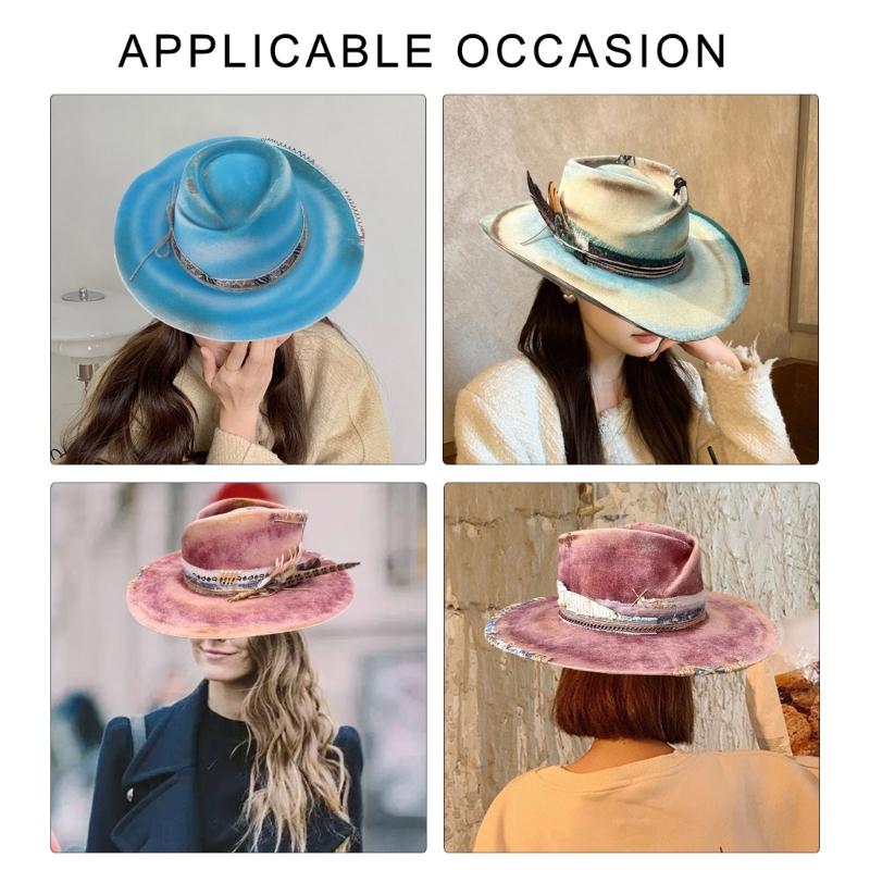 Wool Hat for Musical Festival Adult Winter Autumn Warm Hat Unisex Headwear Stage Show Roleplaying Props Hat Headwear