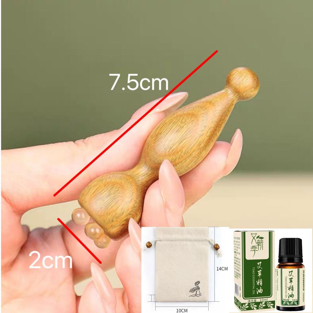 Green Sandalwood Horns Lotus Pod Massager, Eye Points, Suzaku Three-pecking Massage, Dredging Meridians, Purple Light Sandalwood Pinch Stick