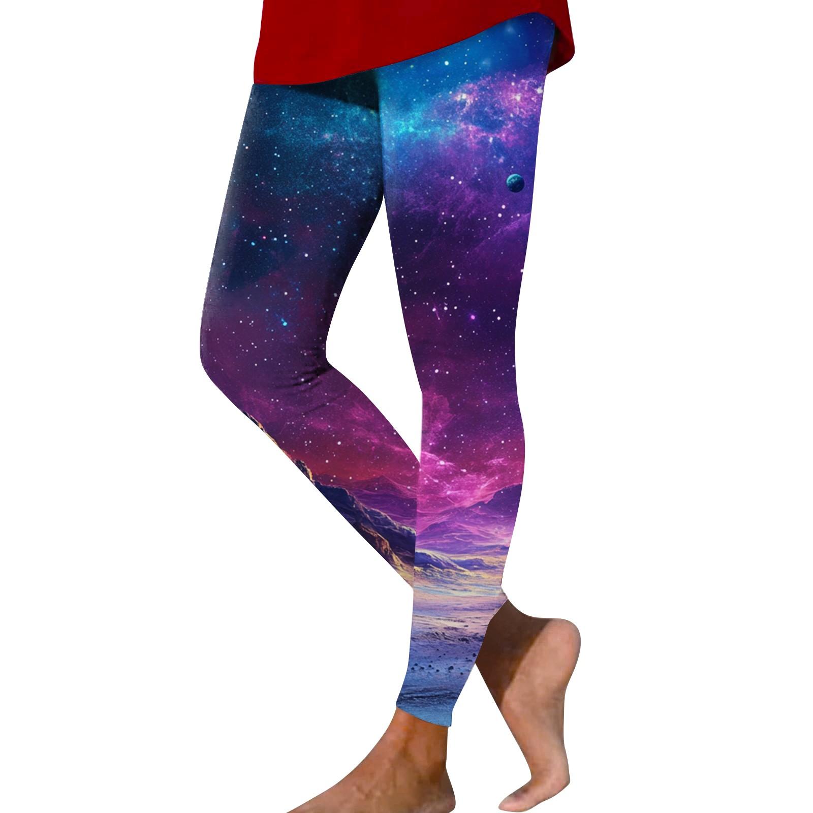 

Женские модные облегающие эластичные повседневные брюки для йоги с принтом и эластичной талией L фиолетовый