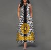Urban Chic Printed Polyester Sleeveless Maxi Dress For Work And Casual Wear