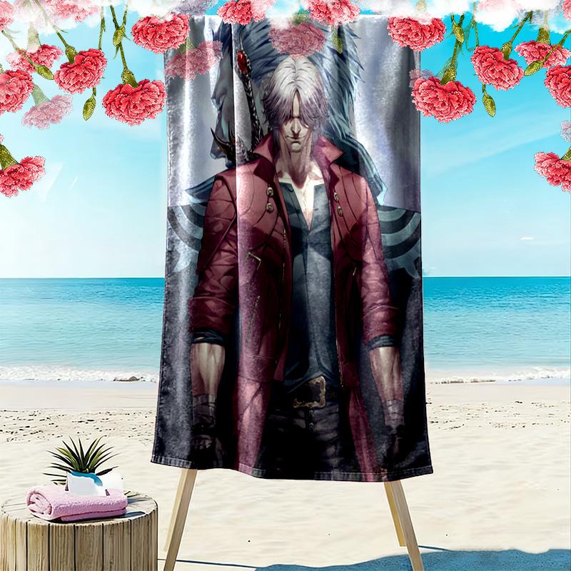 Devil May Cry 2D Flat Print Beach Towel, Large Soft Quick Dry Towel for Beach Camping Swimming.MSTJ0918117