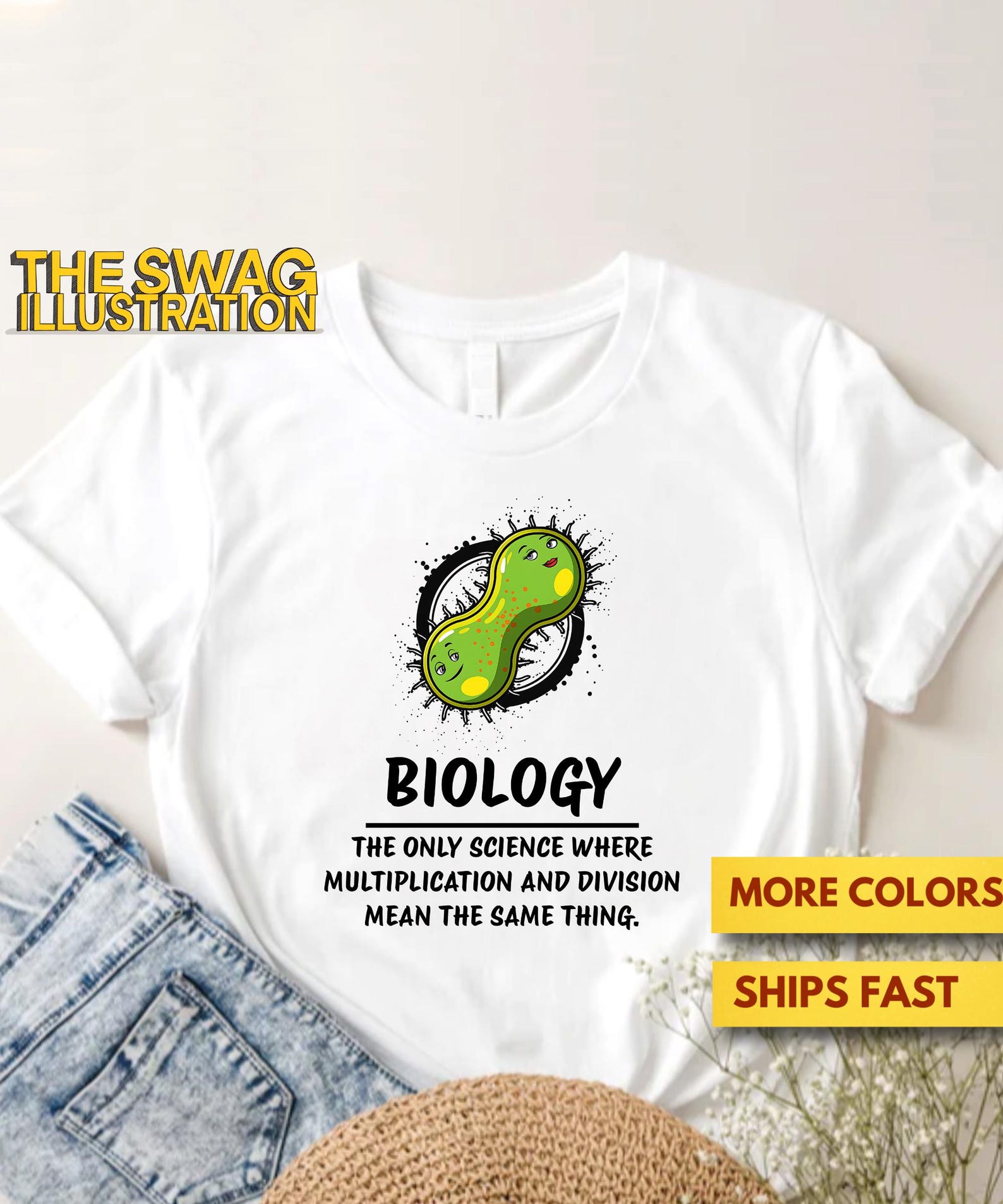 Biology Funny Shirt, Biology The Only Science Where Multiplication And Division Mean The Same Thing, Biology Sarcasm, Pun Gift Premium Tee 4XL