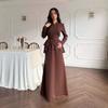 2025 cross-border European and American autumn new cardigan temperament V-neck long-sleeved top waist-wrapped hip long skirt women's clothing