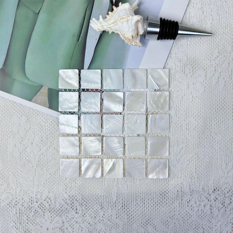 1Pc Heat Insulation Coaster Ins Style Room Decoration Pads Natural Conch Shell Mats Photography Props Mosaic Square Coaster