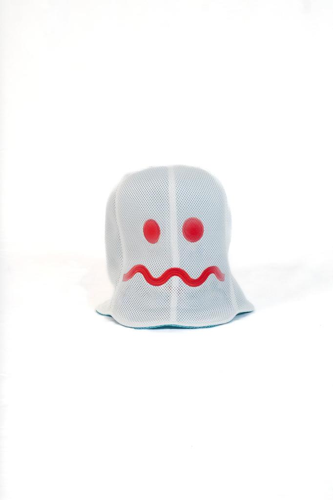 [Primal Blue] PAC-MAN 45th Anniversary Full-Face Ghost Sauna Hat featuring Pac-Man, Inky, Clyde, and Pinky (Inky / Light Blue)