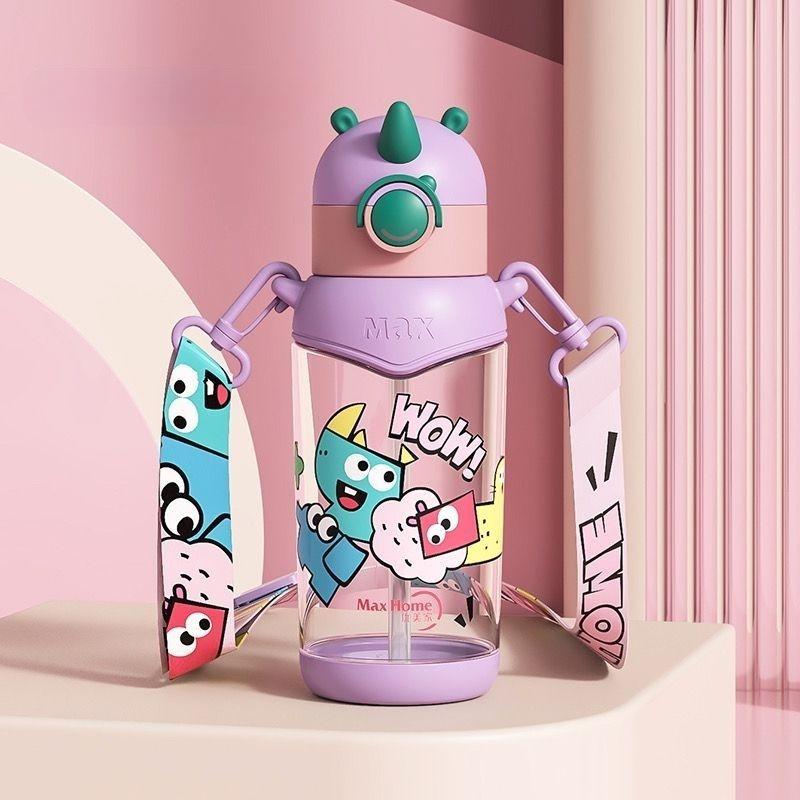 

Детские чашки, портативный чайник для школьной чашки с соломой, летняя милая пластиковая чашка для учащихся начальной школы 660ml