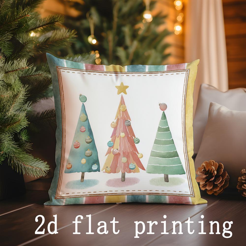 

Home Decor Christmas Ornaments & Trees Printed Pillow Covers Pattern Cushion Cover Suitable for Sofa Bedroom Car Pillow Cover 40x40cm