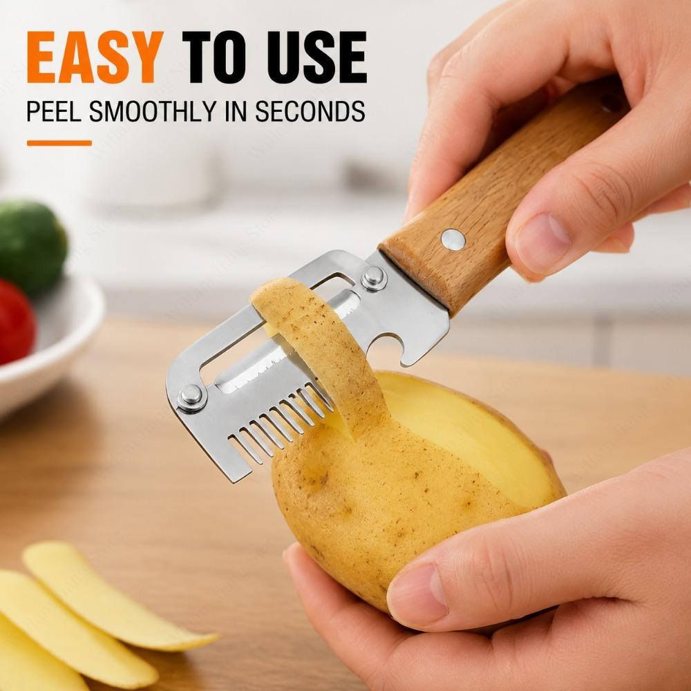 Kitchen Fruit Vegetable Processing Tool Peeler Stainless Steel Paring Ergonomic Handle Portable Gadget for Daily Cooking7