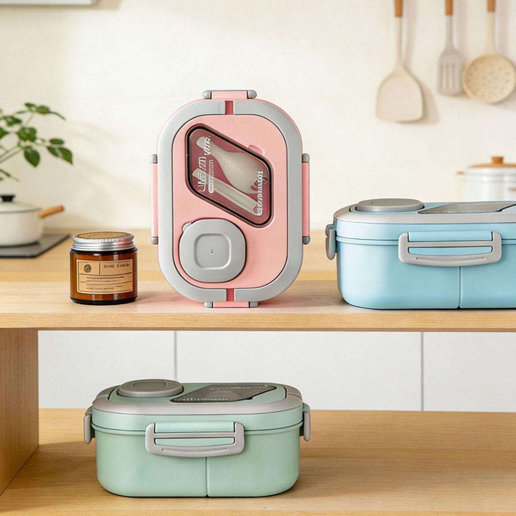 Microwave Safe Plastic Bento Box With Divider For Adults And Office Lunches