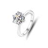 Moissanite 2-Carat D-Color Engagement Ring: European & American Fashion, S925 Silver, Classic Six-Prong Design