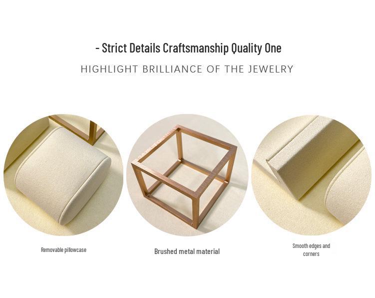 Elegant Tiered Watch Display Stand with Pillow Bag and Metal Tray for Photography