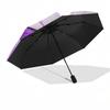 Purple Butterfly Auto Open Close Umbrella, Portable Tri-Fold Design with 8-Bone Iron Frame, Gift for Fans, Travelers, Daily Use, Perfect Pre