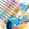 12/18/36 Colors Straight Liquid Acrylic Paint Marker Pens with Soft Brush Tip - Non-bleeding, Layerable, for Fabric, Canvas