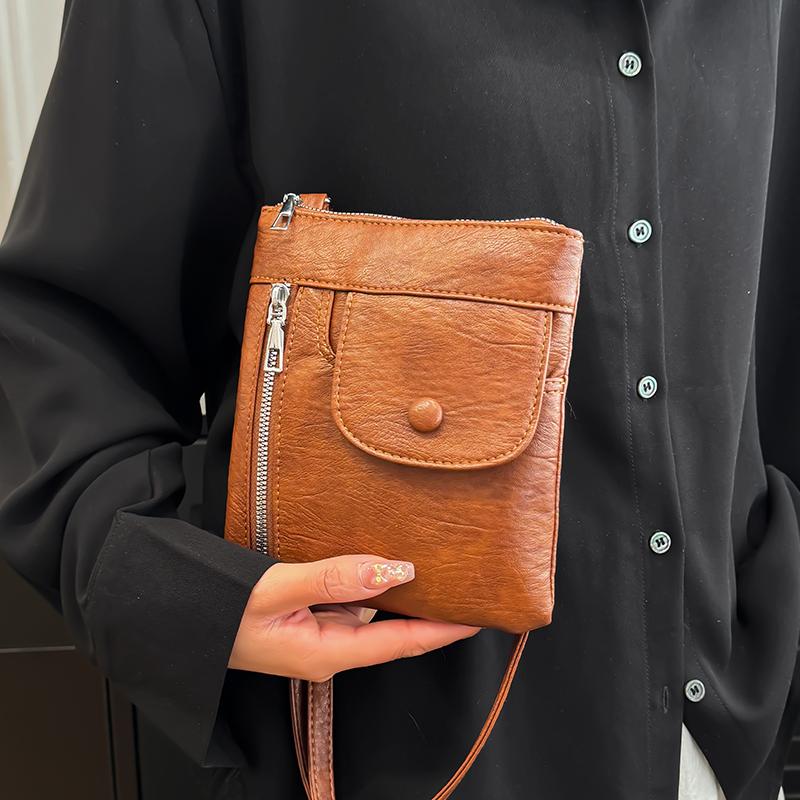 Multi Functional Vertical Phone Bag, Suitable for Outdoor Use, Crossbody Bag, Casual or Daily Use, Retro Square Crossbody Bag, D