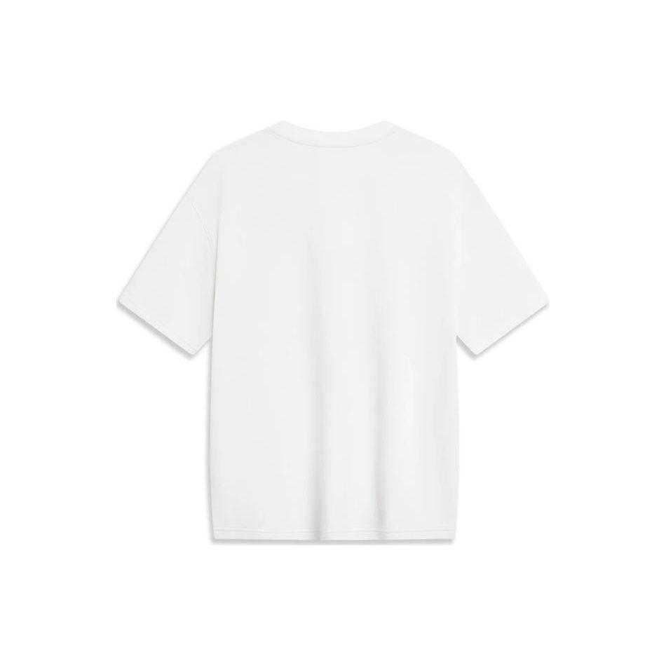 Li Ning CF Adventure Series Wild Fun Letter Mountain Peak Print Round Neck Short Sleeve T-Shirt Unisex Tops Standard-White AHST539-4