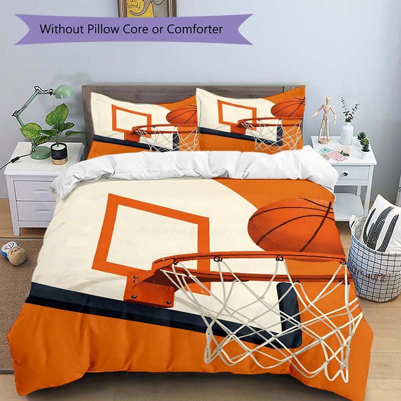 3pcs Basketball Hoop Bedding Set, Includes Without Pillow Inserts, Soft Comfortable Bedding Set,All-Season Use A0924057
