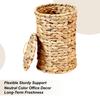 Vävd Kalabassgräs Soptunna Rustik Kalabassgräs Flätad Papperskorg Dekorativ Soptunna Med Lock För Kök Sovrum Badrum
