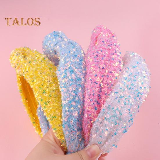 Cerc de păr pentru fete Fancy Sparkling Curcubeu Înnodat Bentiță Accesorii pentru păr Zi de naștere Fată Cadou bentiță