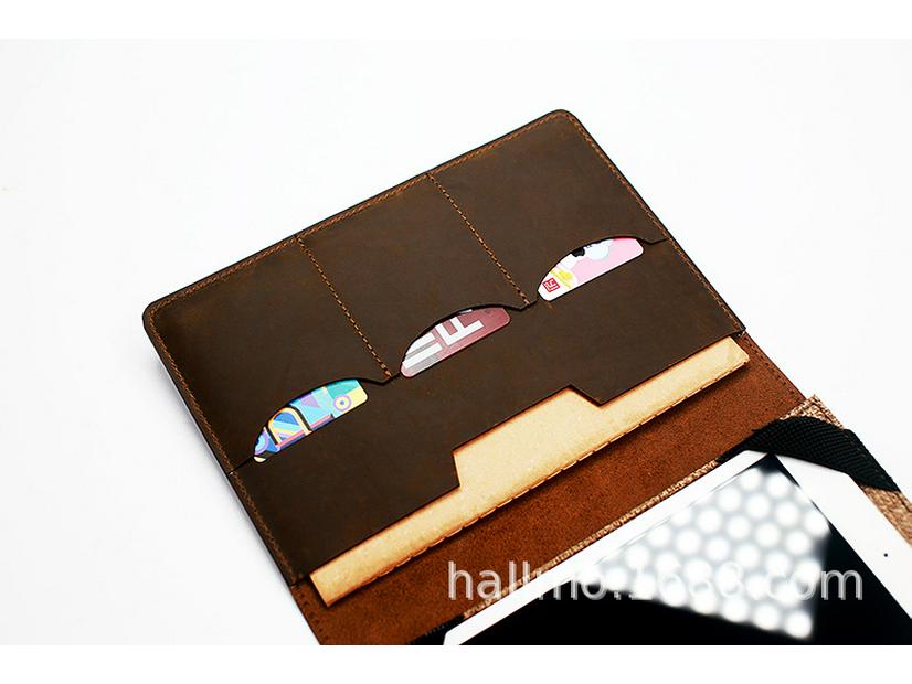Crazy Horse Leather Retro Bag: Multi-Function Cover for Apple iPad Mini, Notebook, and Cards.