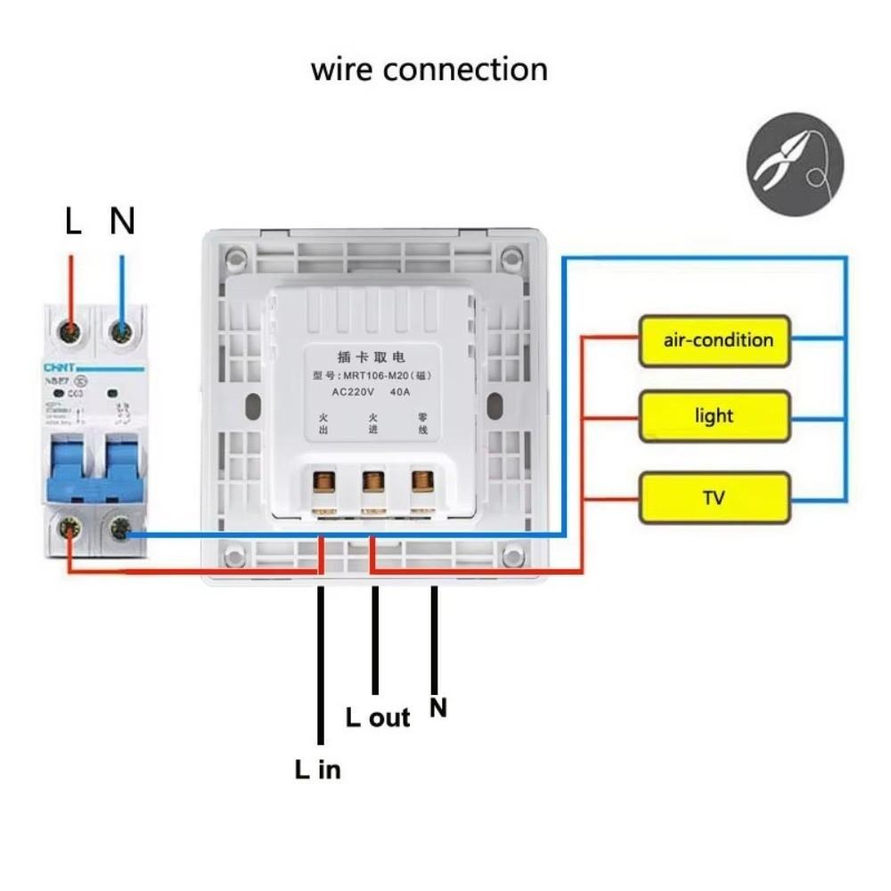 Interruttore Bianco a Risparmio Energetico 40A Interruttore a Chiave Inseribile Interruttore Intelligente a Scheda per Hotel Sistema di Controllo Accessi