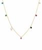 Alleun Silver 925 Chain Gemstone Choker Rainbow Pearl Silver Necklace